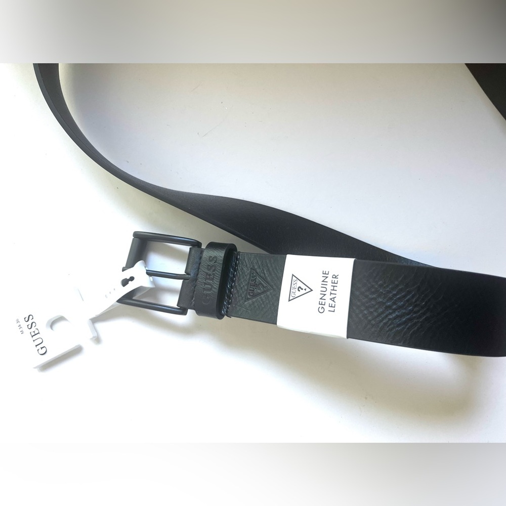 GUESS Black Genuine Leather Men's Belt NWT
